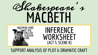 Macbeth Act 5 Scene 8 Close Reading Analysis Worksheet and Answer Key