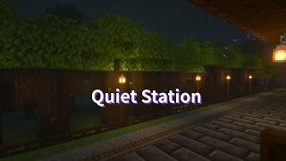 Minecraft Rain Ambience – Waiting at a Quiet Wooden Station | Night Rain Sounds for Sleep