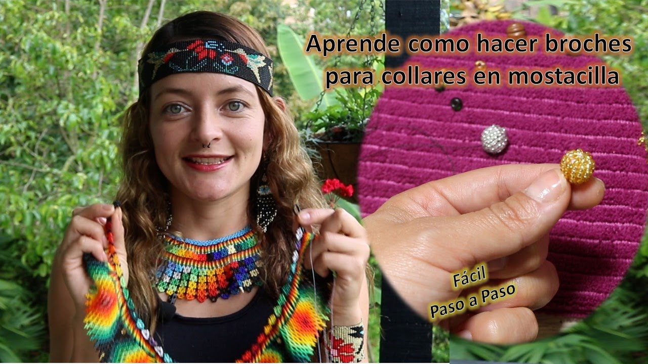 Como hacer broche para collar en mostacilla (paso a paso) Aniara Sanarte