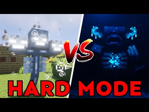 Minecraft PE:  WITHER VS. WARDEN BOSS FIGHT [HARD MODE]