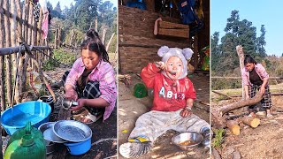 Jina working & cooking for Jonson || Jonson's favourite snacks@Sanjipjina