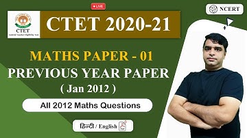Target CTET 2020-21 | Previous year Question Jan 2012 | Class - 06 | Maths By PK sir