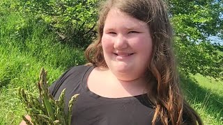 Daddy Daughter Day. Picking Asparagus Is A Family Affair.