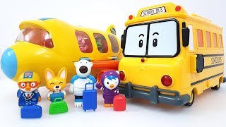Pororo airplane Robocar Poli car toys and Amazing Surprise Eggs