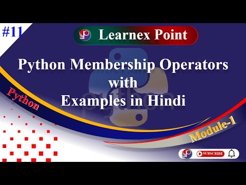 Python Membership Operators with Examples in Hindi | Python Operators in Hindi | Learnex Point
