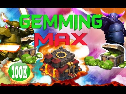 CLASH OF CLANS - $1200! GEMMING TO MAX TOWN HALL 10 / GEM SPREE! \