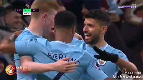 Manchester city Vs Leicester (5-1) ALL GOALS - 10|02|2018 HD(720)
