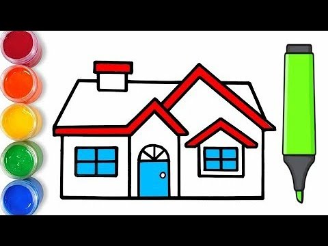 House drawing / learning to draw / drawing for kids /Bolalar uchun uy ...