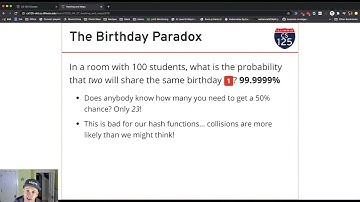 CS 124: Hashing Collisions and the Birthday Paradox