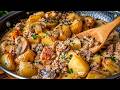 Wenn ich zu faul zum Kochen bin, mache ich dieses cremige Kartoffel-Rind-Gericht! 😍 One-Pan-Rezept