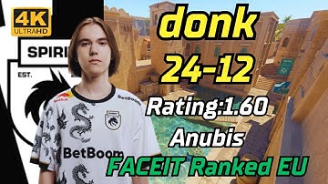【4K】donk (24-12) w/Magnojez (Anubis) | FACEIT Ranked EU | July 2, 2024 #cs2 #pov