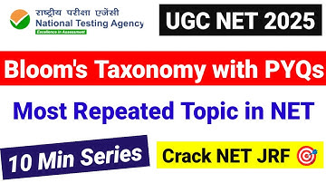 Class 3: Blooms Taxonomy with PYQs in 10 Minutes |Research Aptitude |UGC NET Paper 1 |UGC NET MENTOR