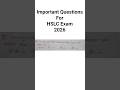 Important Questions For HSLC Exam 2026#ytshorts #hslc2026 #hslcexam2026 #shorts