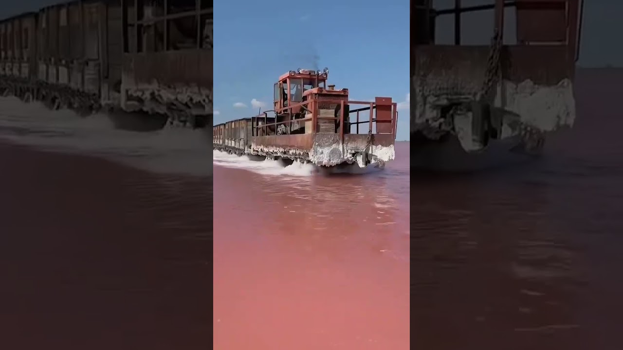 Is This Real The Train Driving on Pink Water!  Drake Passage