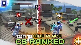 CS RANKED BEST HIDDEN PLACE IN FREE FIRE CLASH SQUAD | TOP 10 HIDDEN PLACE WITH TIPS AND TRICKS