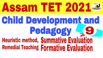Assam TET 2021//CDP//Remedial Teaching//Summative//Formative Evaluation