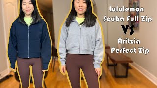 LULULEMON OVERSIZED SCUBA REVIEW / scuba full zip vs half zip vs