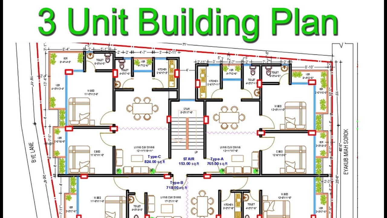 3 Unit Home Plan Best 3 Unit Floor Plan Home Plan Design YouTube