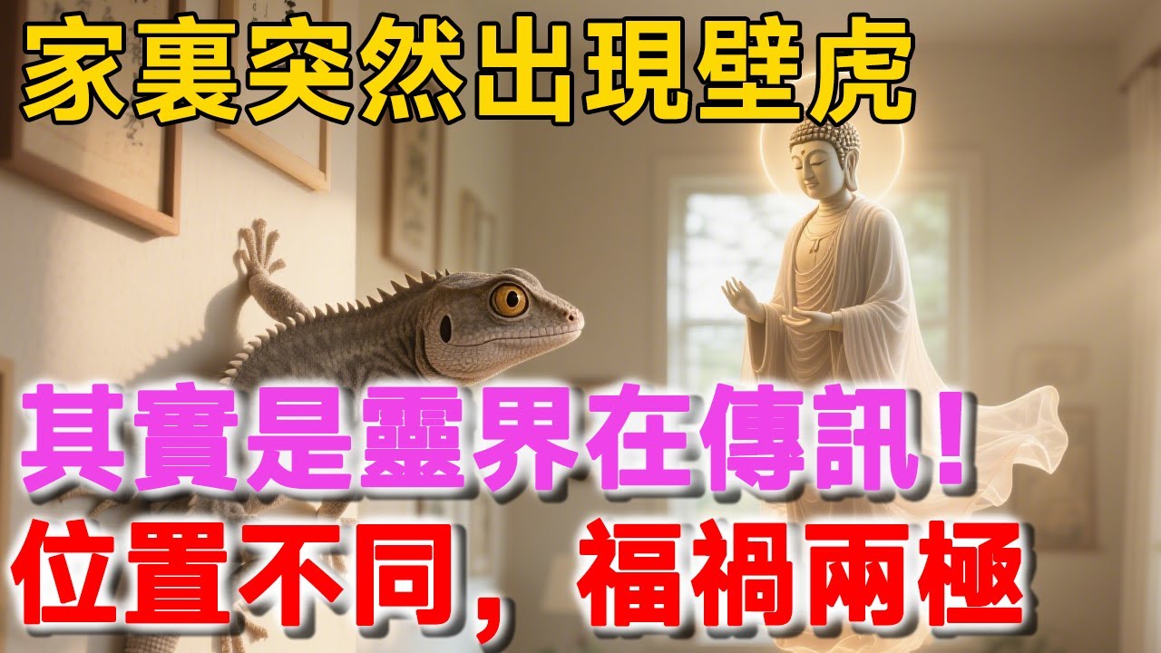 家裏突然出現壁虎，其實是靈界在傳訊！佛門密語：出現位置不同，預示福禍兩極！ | 新禪語