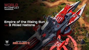 Red Alert 3 [World In Conflict Mod] - Empire of the Rising Sun vs 3 Allied Nations Brutal AI