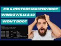 Fix & Restore Master Boot Record, Windows 11 and Windows 10 Won't Boot