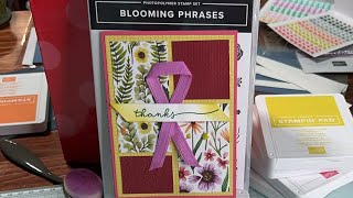 Blooming Phrases Thank You Card Tutorial Bloom Impressions DSP - by Stampin’ Up! - May Card Club