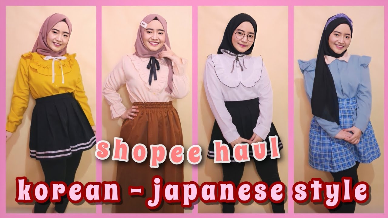 Shopee HAUL  Baju  Korea  Jepang HIJAB KAWAII STYLE HAUL  