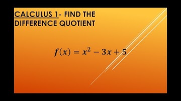 Calculus 1- Difference quotient ex. 1