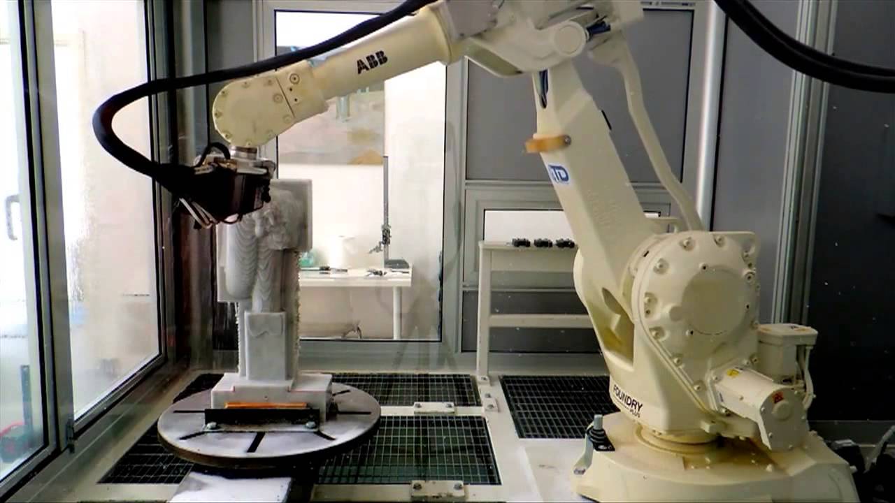 ABB Robotics - Milling Sculpture in Natural Stone - YouTube