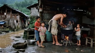 Download Lagu 【90后农村丑爸放弃打工隐居深山照顾五个孩子】暴雨过后的生活情况 ，好在都很安全 MP3