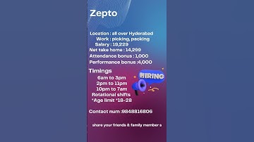 Zepto, picking and packing jobs Hyderabad
