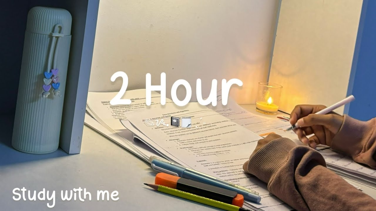 2 Hour Study With Me✍🏻| no break | background noise ✨| Pure focus 📚#2hourstudy #studywithme 