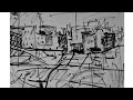 Speed drawing. Dibujando un paisaje urbano (con lapiz y tinta  CHINA )