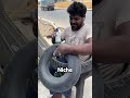 He repairs tyres uniquely