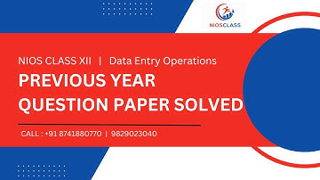 Data Entry Operations (336) Class 12TH  |  Previous Year Question Paper Solved