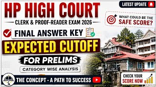 Expected Cut-Off for HP High Court Clerk & Proof-Reader 2026 after Final Answer Key || HP High Court