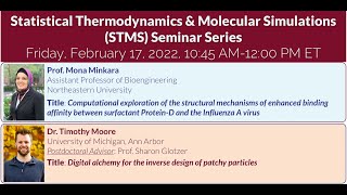 STMS 2023: Prof. Mona Minkara (Northeastern) and Dr. Timothy Moore (U Michigan)