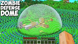 This Is GIANT GLASS DOME Surrounds the Village in Minecraft !!! Zombie Apocalypse Defense Sphere !!!