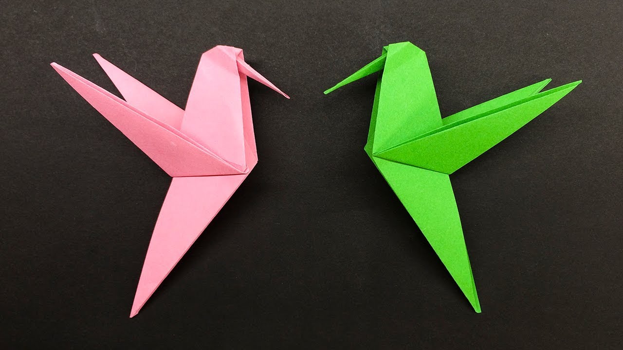 Easy Origami for kids Hummingbird - How to make Origami Hummingbird ...