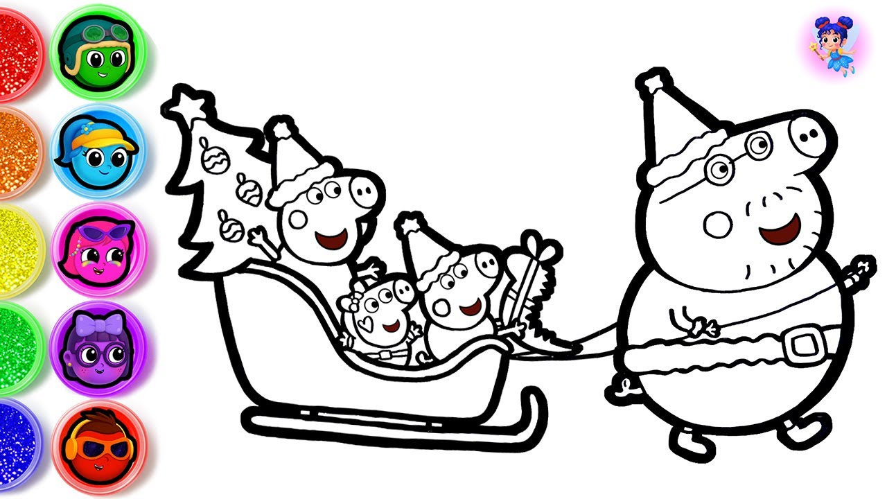 Время рисовать к Рождеству! Как нарисовать семью Свинки Пеппы на Рождество!