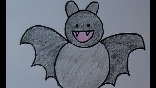 Draw and Color a Bat! How-to draw a cute cartoon bat: Easy Tutorial for kids of all ages!