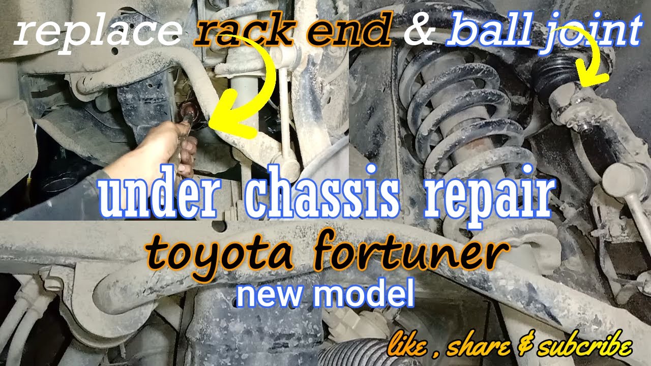 Under chassis repair replace rack end & ball joint toyota fortuner new