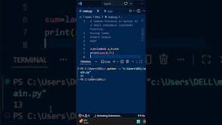 Python LAMBDA FUNCTION in Seconds ? #python #shorts #tutorial