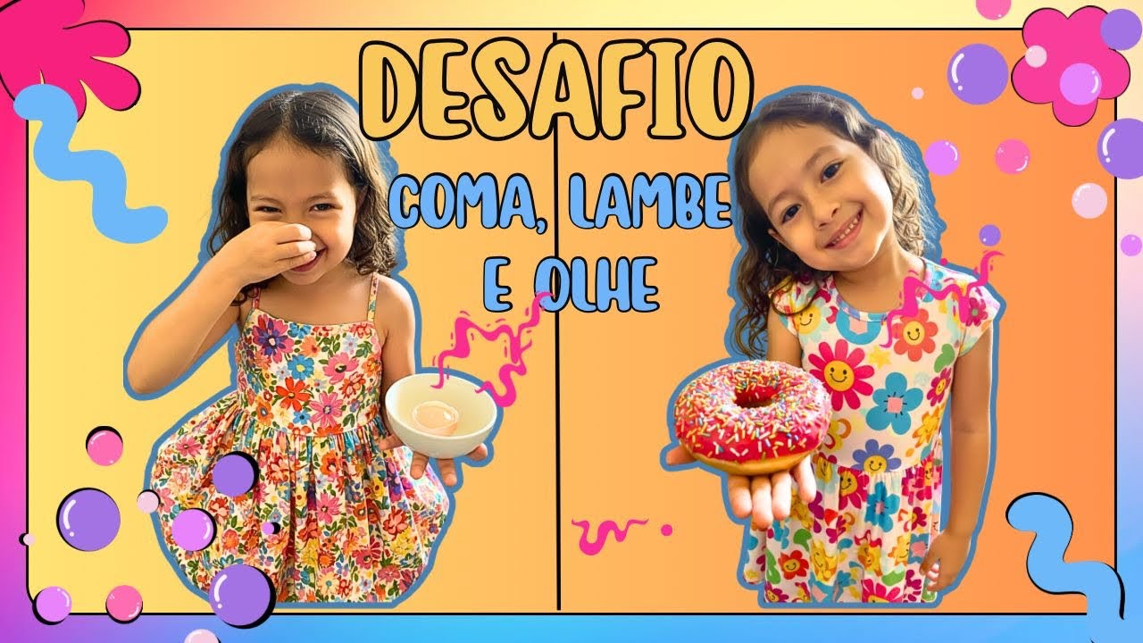 DESAFIO OLHE, LAMBE E COMA 😁🍔