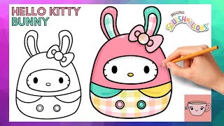 How To Draw Hello Kitty Easter Bunny Squishmallow | Sanrio | Cute Easy Step By Step Drawing Tutorial screenshot 3
