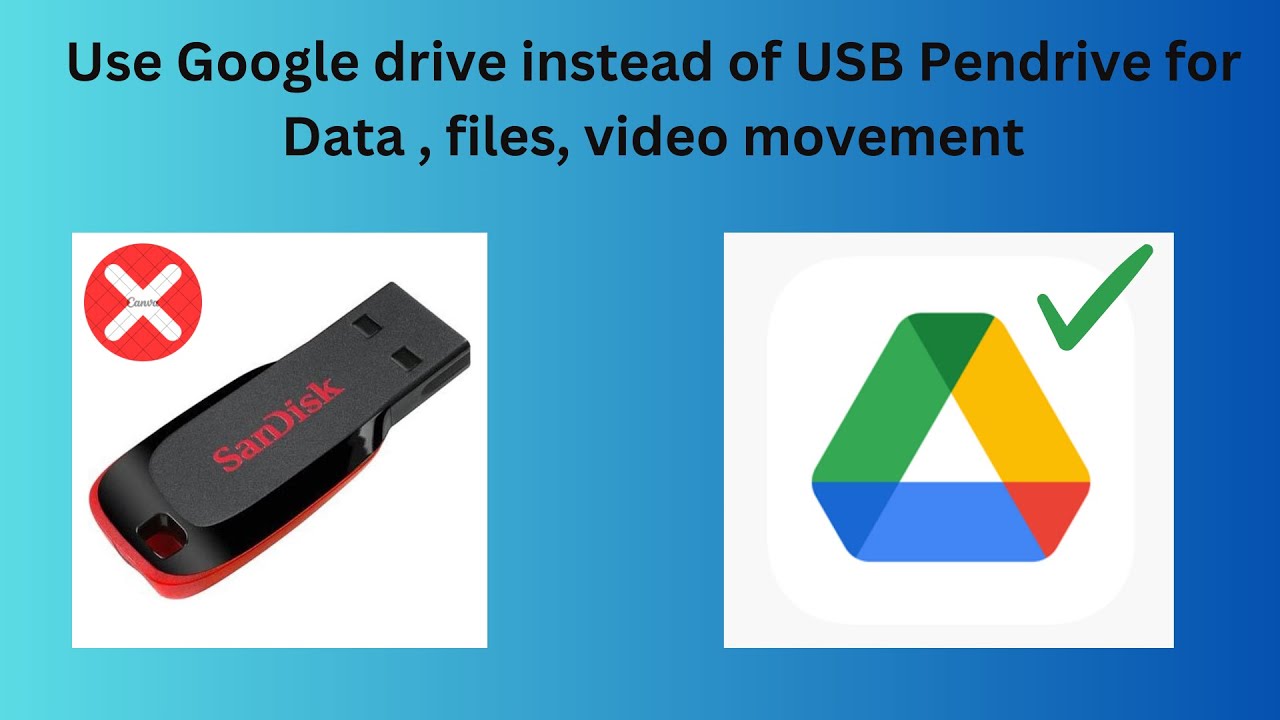 Use Google drive instead of USB Pendrive for Data , files, video ...