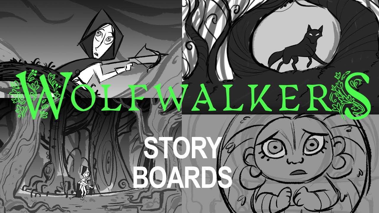 Wolfwalkers STORYBOARD Robin meets wolf-girl Mebh