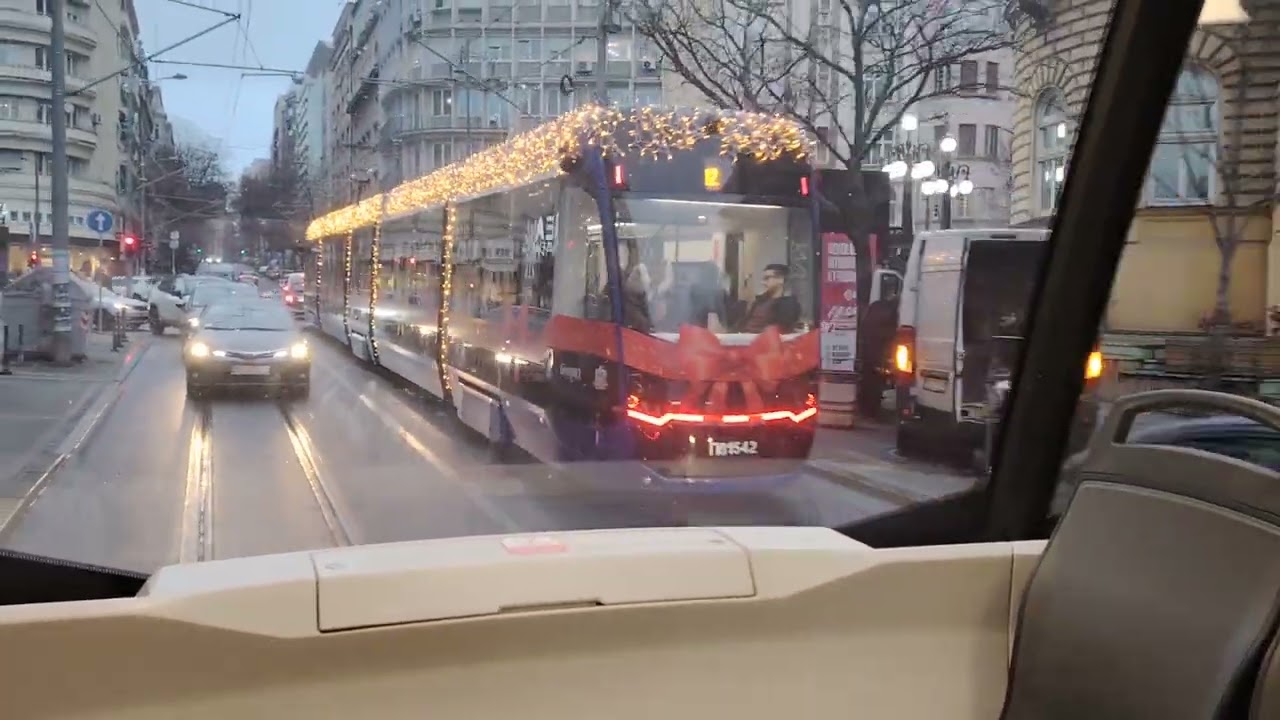 New Bozankaya  trams,Christmas dec. tram, line 12 ,Belgrade,Serbia