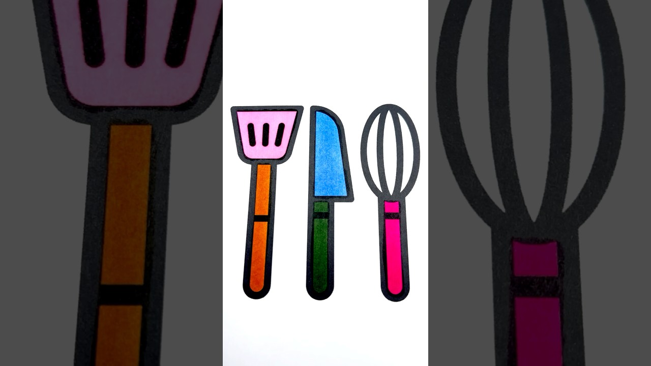 Kitchen utensils coloring pages 