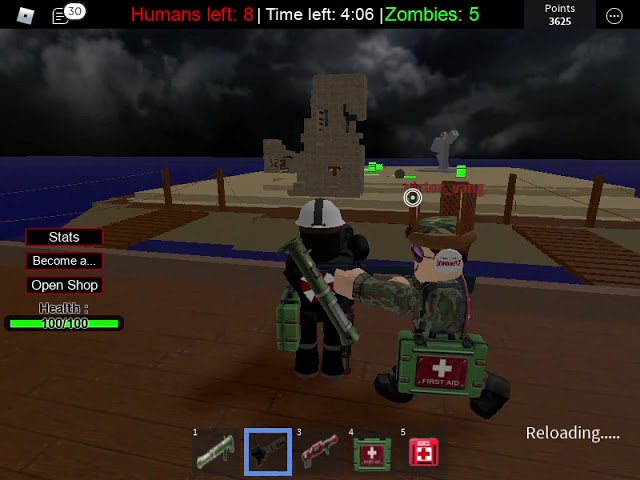 Playing Humans Vs Zombies V2 3 4 Roblox Youtube - roblox zombies vs humans